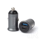 ColorWay autós töltő CW-CHA029PD-GR (2x USB, Type-C PD20W + USB QC3.0, 38W, szürke)