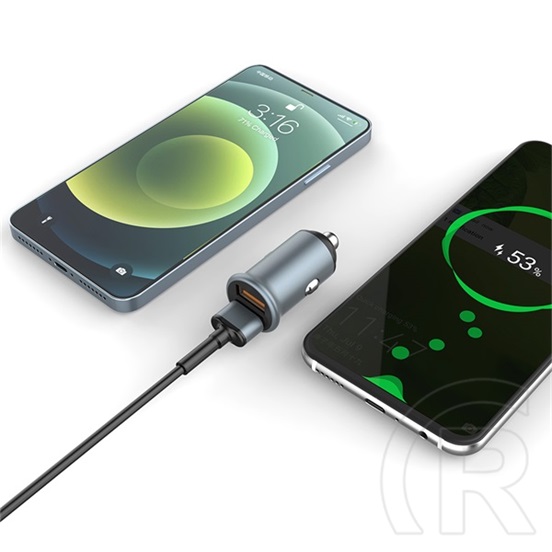 ColorWay autós töltő CW-CHA036Q-GR (2xUSB, Quick Charge 3.0, 36W, szürke)