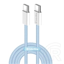 Colorway USB-C adat- és töltőkábel (C dugó / C dugó, PD 60W, 1 m, fonott nejlon, kék)