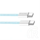 Colorway USB-C adat- és töltőkábel (C dugó / C dugó, PD 60W, 1 m, fonott nejlon, kék)