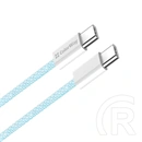 Colorway USB-C adat- és töltőkábel (C dugó / C dugó, PD 60W, 1 m, fonott nejlon, kék)