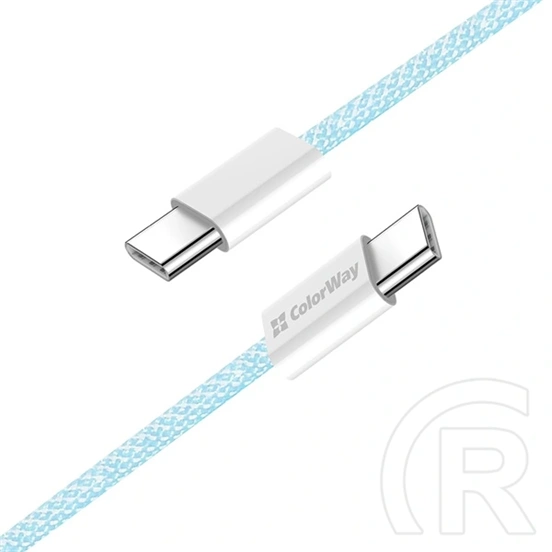Colorway USB-C adat- és töltőkábel (C dugó / C dugó, PD 60W, 1 m, fonott nejlon, kék)