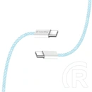 Colorway USB-C adat- és töltőkábel (C dugó / C dugó, PD 60W, 1 m, fonott nejlon, kék)