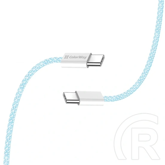 Colorway USB-C adat- és töltőkábel (C dugó / C dugó, PD 60W, 1 m, fonott nejlon, kék)