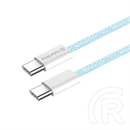 Colorway USB-C adat- és töltőkábel (C dugó / C dugó, PD 60W, 1 m, fonott nejlon, kék)