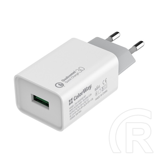 Colorway USB töltő adapter (18W, 1x USB, Quick Charge 3.0, fehér, CW-CHS013Q-WT)