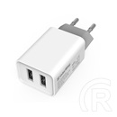 Colorway USB töltő adapter (2xUSB, Auto ID, 2.1A, 10W, fehér, CW-CHS015-WT)