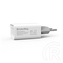 Colorway USB töltő adapter (2xUSB, Auto ID, 2.1A, 10W, fehér, CW-CHS015-WT)
