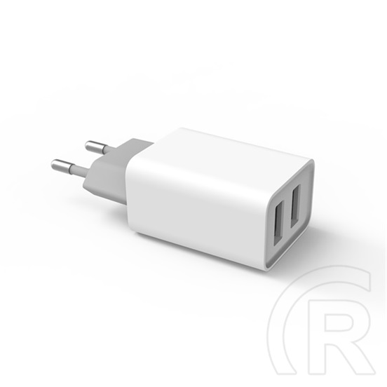 Colorway USB töltő adapter (2xUSB, Auto ID, 2.1A, 10W, fehér, CW-CHS015-WT)