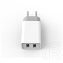Colorway USB töltő adapter (2xUSB, Auto ID, 2.1A, 10W, fehér, CW-CHS015-WT)