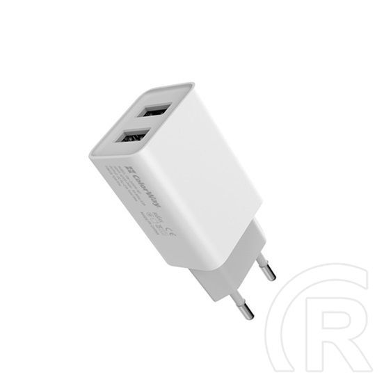 Colorway USB töltő adapter (2xUSB, Auto ID, 2.1A, 10W, fehér, CW-CHS015-WT)