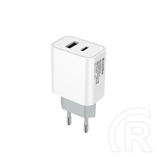 Colorway USB töltőadapter (Type-C PD + USB QC3.0, 20 W, fehér)