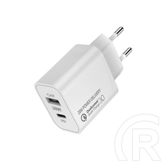 Colorway USB töltőadapter (Type-C PD + USB QC3.0, 20 W, fehér)