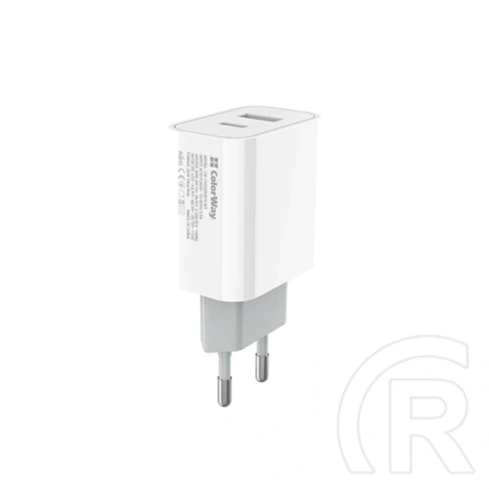 Colorway USB töltőadapter (Type-C PD + USB QC3.0, 20 W, fehér)