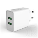 Colorway hálózati töltő (2x USB, Quick Charge 3.0, 36W, fehér, CW-CHS017Q-WT, univerzális)