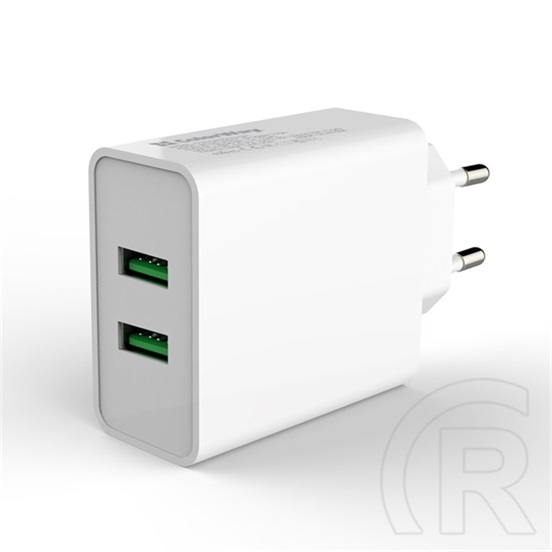 Colorway hálózati töltő (2x USB, Quick Charge 3.0, 36W, fehér, CW-CHS017Q-WT, univerzális)