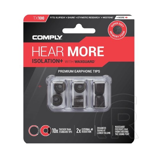 Comply Hear More Isolation Plus Tx-100 memóriahabos fülilleszték S/M/L (fekete)