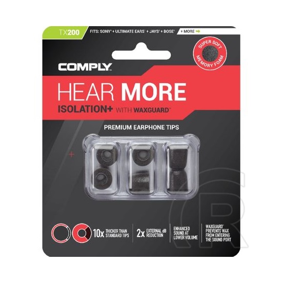 Comply Hear More Isolation Plus Tx-200 memóriahabos fülilleszték S/M/L (fekete)