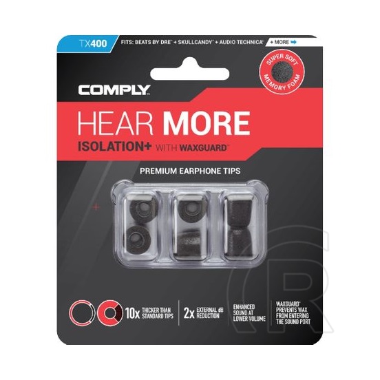 Comply Hear More Isolation Plus Tx-400 memóriahabos fülilleszték S/M/L (fekete)