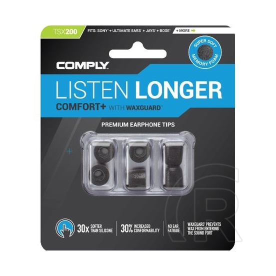 Comply Listen Longer Comfort Plus Tsx-200 memóriahabos fülilleszték S/M/L (fekete)
