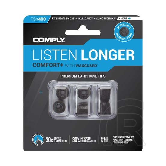 Comply Listen Longer Comfort Plus Tsx-400 memóriahabos fülilleszték S/M/L (fekete)