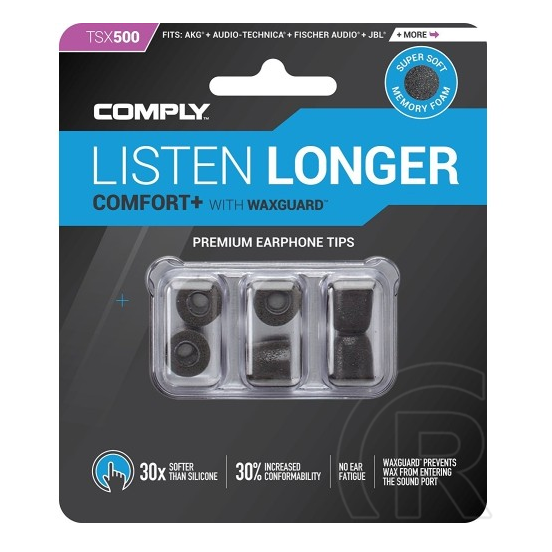 Comply Listen Longer Comfort Plus Tsx-500 memóriahabos fülilleszték S/M/L (fekete)