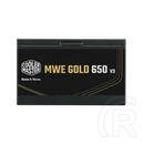 Cooler Master MWE Gold 650 V3 tápegység (650 W, 80+ Gold, ATX, fekete)