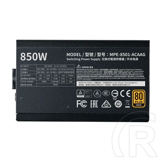 Cooler Master MWE V2 tápegység (850 W, 80+ Gold, ATX)