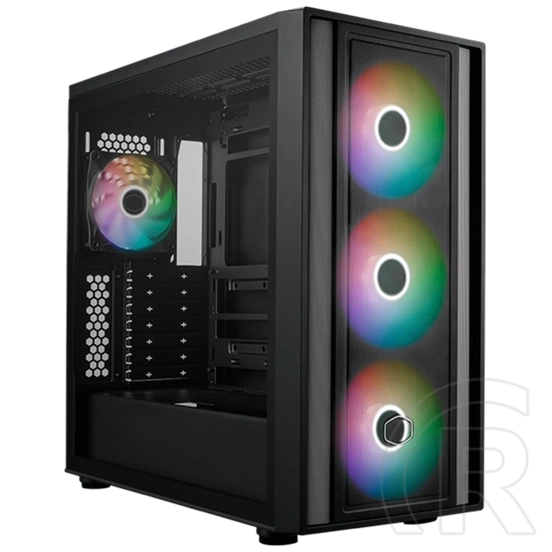 Cooler Master MasterBox 600 (midi torony, ATX, ablakos, fekete)