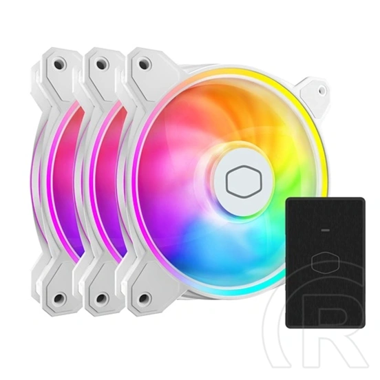 Cooler Master MasterFan MF120 Halo2 ARGB hűtő ventilátor (120 mm, PWM, puskacsapágy, 27 dBA, fehér)