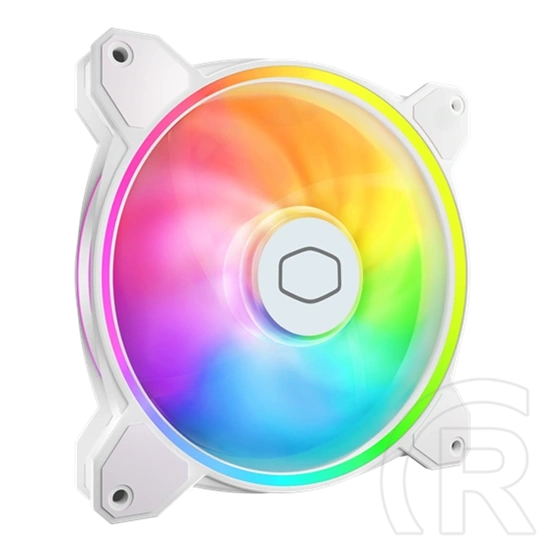 Cooler Master MasterFan MF140 Halo2 hűtő ventilátor (140 mm, 0-1600 rpm, PWM, puskacsapágy, ARGB, 27 dBA, fehér)