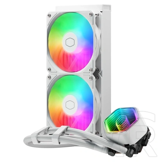 Cooler Master MasterLiquid 240 Core II White vízhűtés (2x 120 mm ARGB ventilátor 650-1750 rpm, radiátor 277 x 119,6 x 27