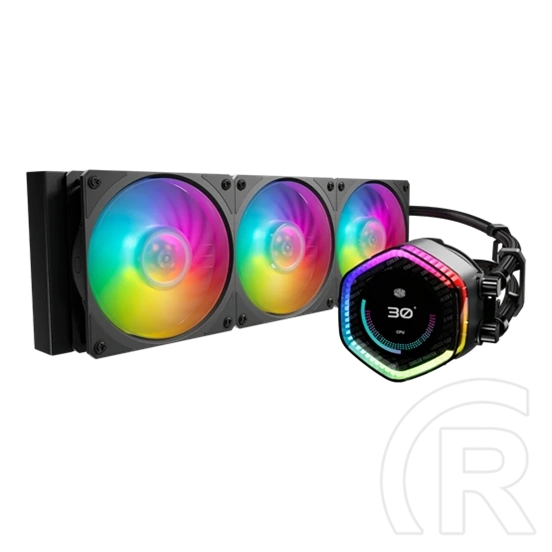 Cooler Master MasterLiquid 360 Ion vízhűtés (360 mm, 3x 120 mm ARGB ventilátor, max 2400 RPM, fekete)