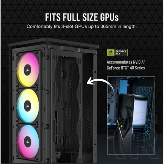 Corsair 2000D RGB Airflow ház (Mini-ITX, fekete)