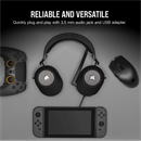 Corsair HS65 Surround vezetékes mikrofonos fejhallgató (Dolby Audio, jack 3,5mm/USB, 50mm, 1,8m kábel, fekete)