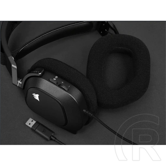 Corsair HS80 RGB USB mikrofonos fejhallgató (USB, 7.1 térhatás, RGB, fekete)