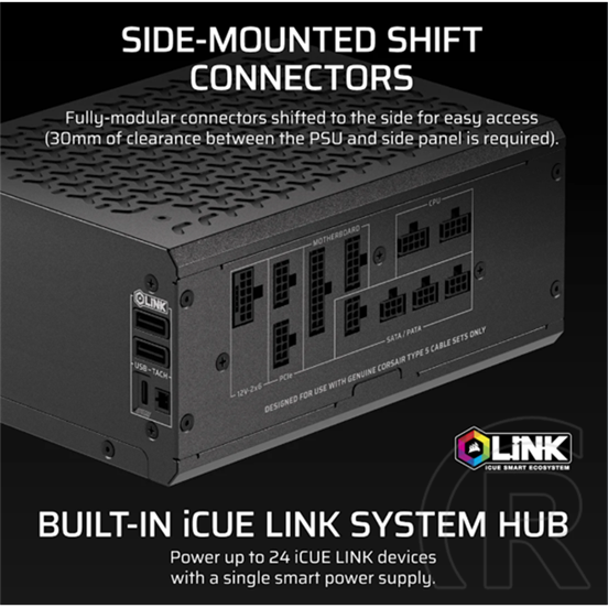 Corsair HXi SHIFT HX1200i tápegység (1200 W, Cybenetics Platinum, ATX, teljesen moduláris)