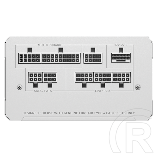 Corsair RM1000e White 1000W tápegység (ATX 3.1, 12 cm ventilátor, moduláris)