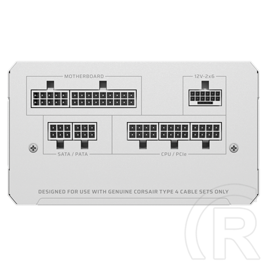 Corsair RM750e tápegység (750 W, 80+ Gold, moduláris, ATX 3.1, PCIe 5.1, 12 cm ventilátor, fehér)