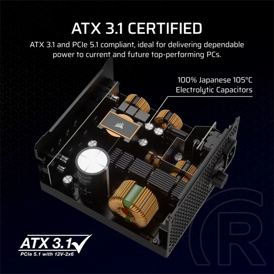 Corsair RM850x tápegység (850 W, 80+ Gold, ATX)