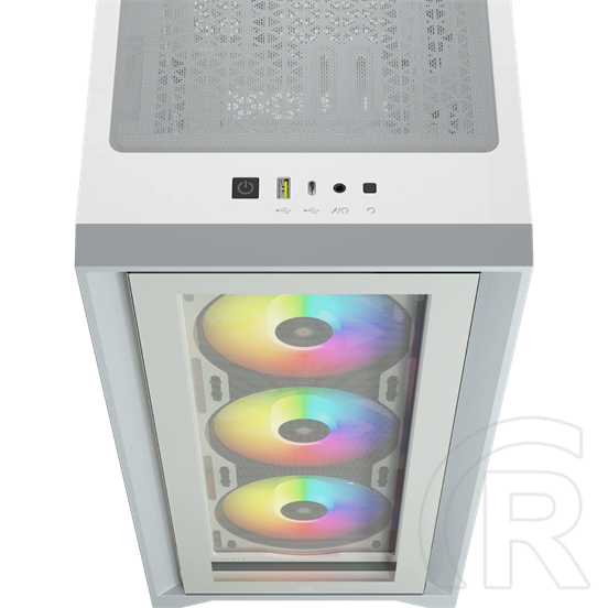 Corsair iCUE 4000X RGB (ATX, ablakos, fehér)