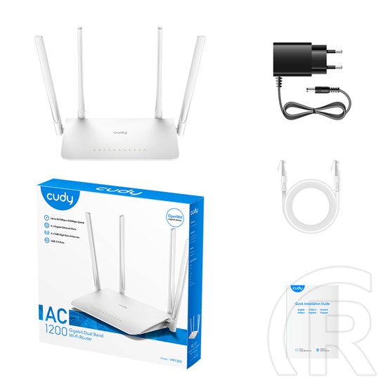 Cudy WR1300 wifi router (AC1200, 2,4/5G, 4 x 1000 Mbps LAN)