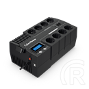 CyberPower BR1000ELCD szünetmentes tápegység (1000 VA, 600 W, 8 aljzat, line-interaktív, USB, LCD)