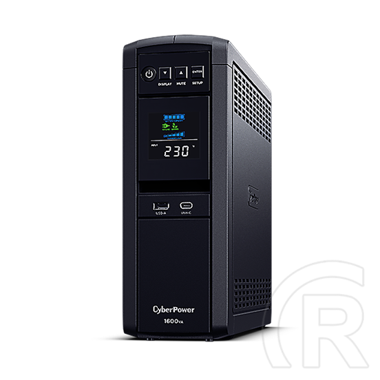 CyberPower UPS Gaming szünetmentes tápegység (1600 VA, line-interaktív, AVR, 6x Schuko, 2x USB, LCD, adatvonal-védelem)