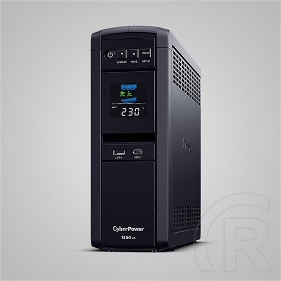 CyberPower UPS Gaming szünetmentes tápegység (line-interaktív, 1350 VA, 810 W, 230 V, 6 Schuko aljzat, 2x USB, AVR, szín