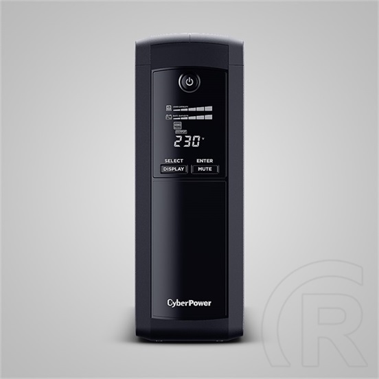 CyberPower VP1200EILCD szünetmentes tápegység (1200 VA, 720 W, 8x C13, line-interaktív, USB, LCD, AVR, 230 V)