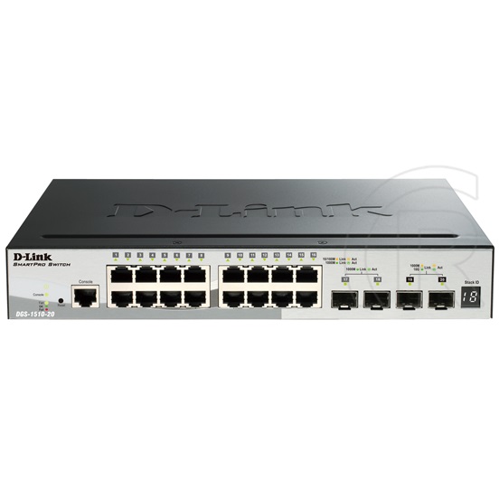 D-Link Switch 10/100/1000 20 Port Stackable Managed (2x 10G SFP+, 2x SFP)