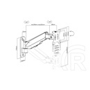DIGITUS gázrugós fali univerzális (VESA 75 / 100) 1-es fekete monitor tartó konzol
