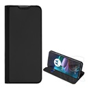 DUX DUCIS Motorola Edge 30 (XT2203-1) skin pro tok álló, bőr hatású (flip, bankkártya tartó, asztali tartó) fekete