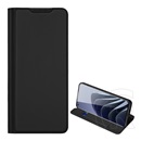 DUX DUCIS OnePlus 10 Pro 5G skin pro tok álló, bőr hatású (flip, bankkártya tartó, asztali tartó funkció) fekete